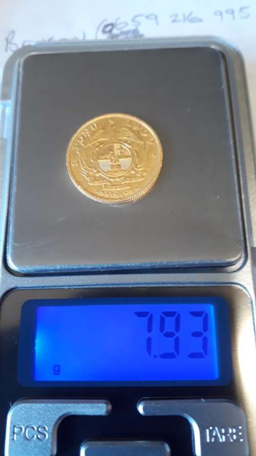 1900 ZAR Gold Pound single shaft. 22ct Gold.